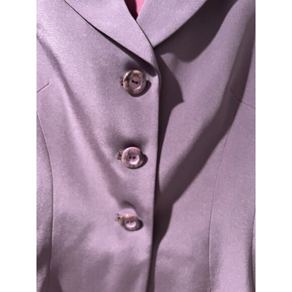 Tahari Womens Blazer Jacket Heart Buttons Silk Purple Size 4 - Picture 3 of 9